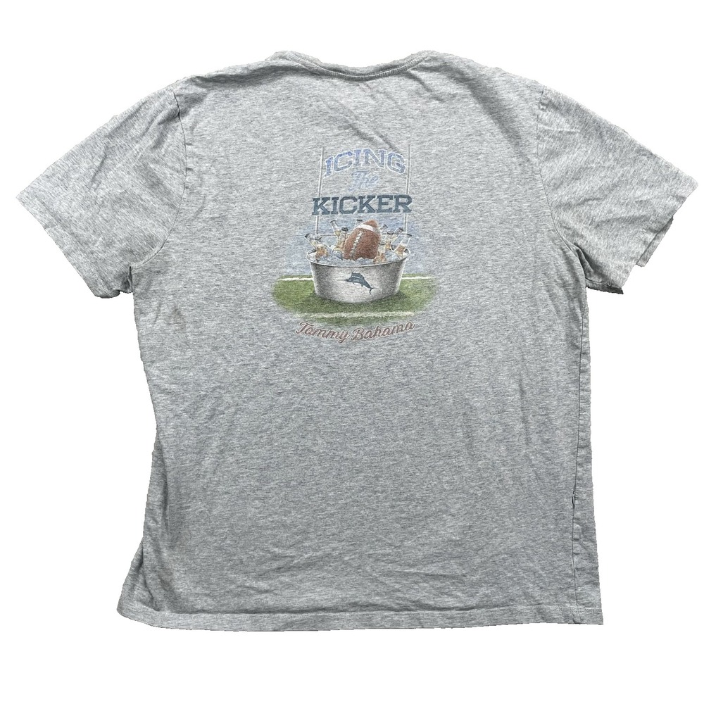 Tommy Bahama T-Shirt Medium Gray‎ Relax NFL Football Coastal Beach Sportswear